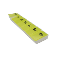 Pastillero amarillo fluorescente portátil semanal desmontable con 7 compartimentos